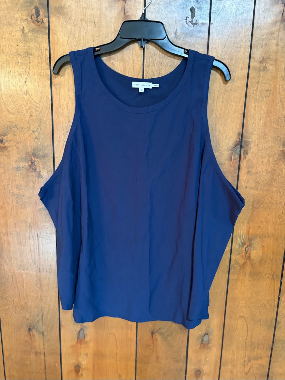 Good American Navy Sleeveless Tank Top